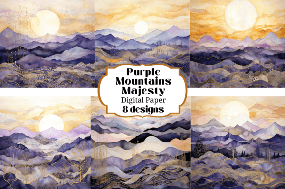 8 Purple Mountains Majesty Backgrounds for Designers