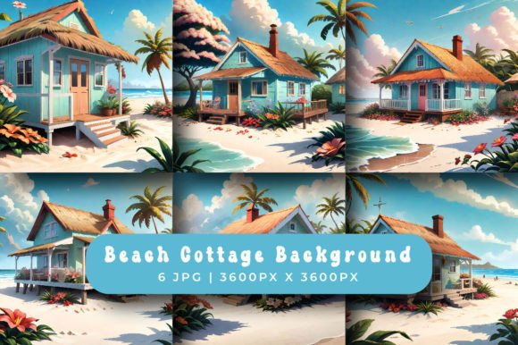 Beach Cottage Realistic Backgrounds: Coastal Charm for Your Projects
