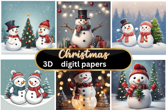 Christmas Backgrounds: 3D Snowman for Festive Projects