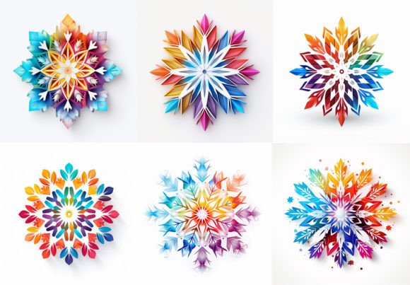 Colorful Snowflake Christmas Backgrounds for Your Projects