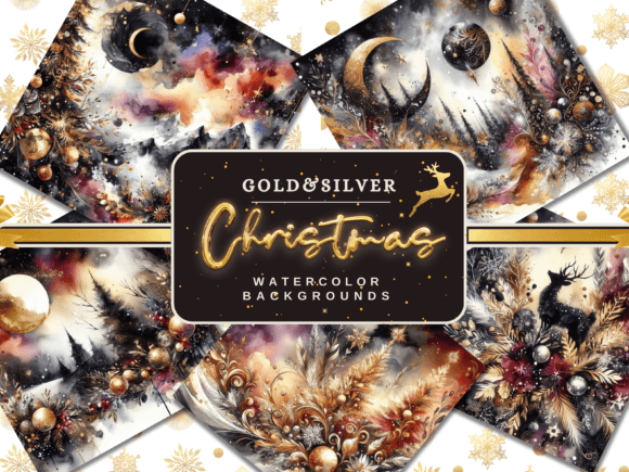 Elevate Holiday Designs with Gold & Silver Christmas Backgrounds
