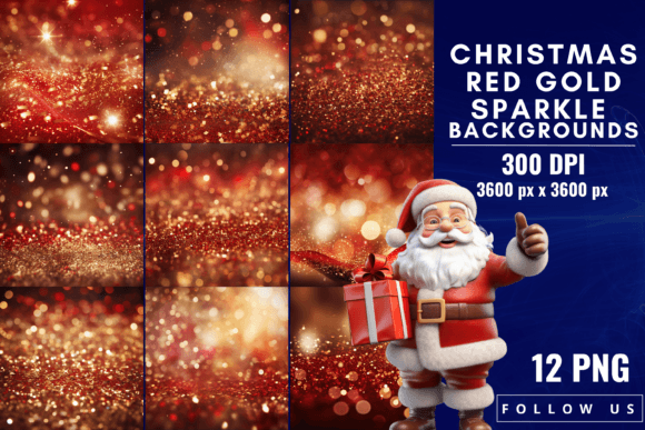 Elevate Your Holiday Projects with Christmas Red Gold Sparkle Backgrounds