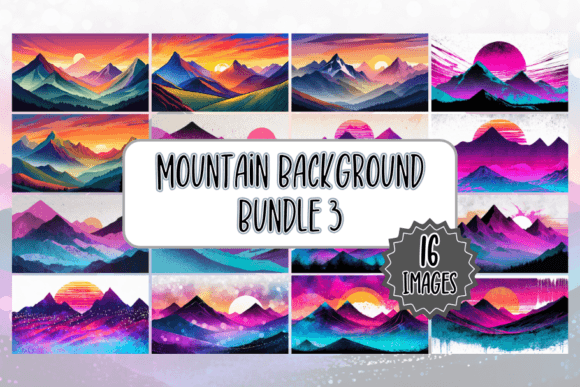 Elevate Your Projects with Mountain Backgrounds Bundle 3