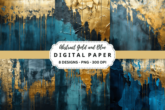 Elevate Your Visuals with Gold and Blue Abstracts