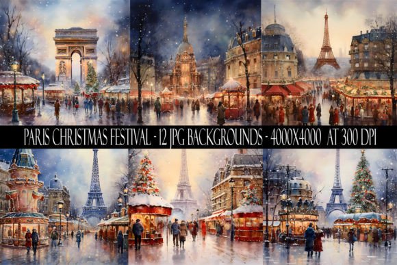 Enchanting Paris Christmas Festival Backgrounds for Your Projects