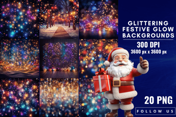 Glittering Festive Glow Backgrounds: Elevate Your Holiday Designs