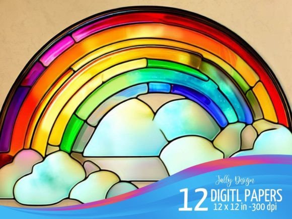Rainbow Stained Glass Backgrounds: Vibrant Design Assets