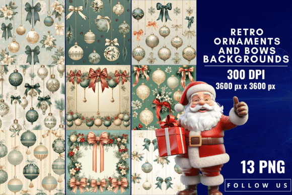 Retro Ornaments and Bows Backgrounds: A Designer's Guide to Vintage Charm
