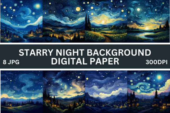Starry Night Digital Paper Backgrounds: Endless Creative Potential