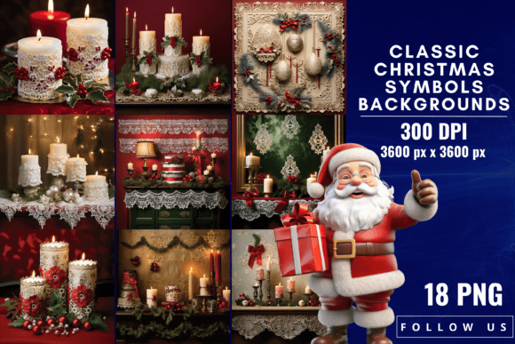 Timeless Holiday Imagery: Classic Christmas Symbols Backgrounds