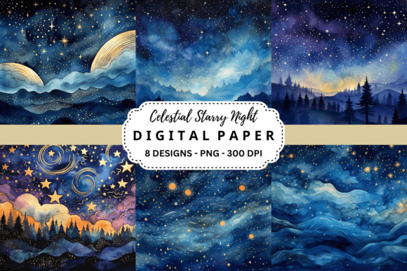 Unlock the Cosmos: Designing with Celestial Starry Night Backgrounds